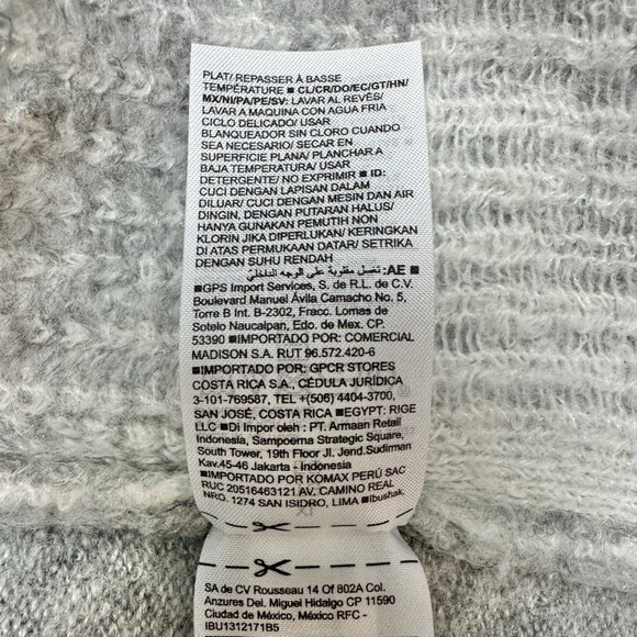 Old Navy Sweater Womens XL Gray White Plaid LS Super Soft Acrylic/Nylon Blend - Picture 8 of 10